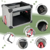 3-Door Dog Crate with Removable Pad and Metal Frame M/L
