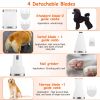 Electric Dog Grooming Kit Cordless Rechargeable Pet Hair Trimmer Shaver Set Low Noise Nail Grinder with 4 Guide Combs