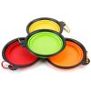 4 Pcs Silicone Collapsible Dog Bowls BPA Free Travel Dog Bowl Foldable Cat Dog Food Water Bowl w/ Carabiner Clip For Traveling Walking Hiking