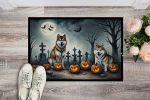 Akita Doormat 18H X 27W - Spooky Halloween Indoor Outdoor Rugs for Entryway, Non Slip