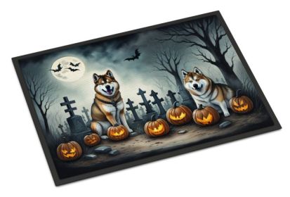 Akita Doormat 18H X 27W - Spooky Halloween Indoor Outdoor Rugs for Entryway, Non Slip