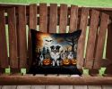 Australian Shepherd Throw Pillow Machine Washable, Indoor Outdoor Decorative Pillow for Couch, Bed or Patio, 14Hx14W - Spooky Halloween