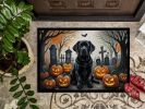 Black Labrador Retriever Doormat 18H X 27W - Spooky Halloween Indoor Outdoor Rugs for Entryway, Non Slip
