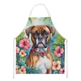 Boxer Apron Cooking Kitchen Server Baking Crafts Gardening for Adult Women Men, Unisex, Large, Multicolor - Luau