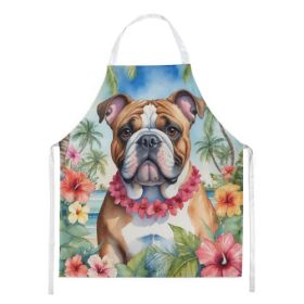 English Bulldog Apron Cooking Kitchen Server Baking Crafts Gardening for Adult Women Men, Unisex, Large, Multicolor - Luau