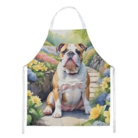 English Bulldog Apron Cooking Kitchen Server Baking Crafts Gardening for Adult Women Men, Unisex, Large, Multicolor - Spring Path