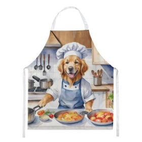 Golden Retriever Apron Cooking Kitchen Server Baking Crafts Gardening for Adult Women Men, Unisex, Large, Multicolor - The Chef