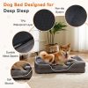 Memory Foam Pet Bed for Small Dogs with Washable Removable Cover Non-Slip Base Waterproof Liner Egg Crate Foam for Improved Sleep, gray
