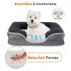 Memory Foam Pet Bed for Small Dogs with Washable Removable Cover Non-Slip Base Waterproof Liner Egg Crate Foam for Improved Sleep, gray