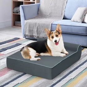 Orthopedic Dog Bed with Graphene Memory Foam, Headrest and Removable Washable Cover