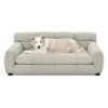 Soft and comfortable pet sofa with backrest and armrests, suitable for modern rectangular pet sofas for large and medium-sized dogs,-Beige