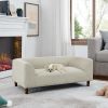 Pet sofa with backrest and armrests, modern rectangular suitable for medium and large dogs, soft cushion comfortable, BEIGE