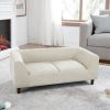 Pet sofa with backrest and armrests, modern rectangular suitable for medium and large dogs, soft cushion comfortable, BEIGE