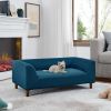 Pet sofa with backrest and armrests, modern rectangular suitable for medium and large dogs, soft cushion comfortable, -BLUE