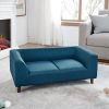 Pet sofa with backrest and armrests, modern rectangular suitable for medium and large dogs, soft cushion comfortable, -BLUE