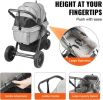VEVOR Pet Stroller, 4 Wheels with Brakes, Detachable Carrier, 66 lbs Weight Capacity