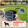 VEVOR Pet Trailer, 2-in-1 Pet Stroller Cart Bicycle Carrier, 100 lbs Weight Capacity