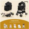 Foldable 3-In-1 Pet Stroller with Removable Seat Up to 33 lbs
