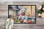 White Poodle Doormat 24H X 36W - The Chef Indoor Outdoor Rugs for Entryway, Non Slip