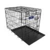 Dog Crate Folding Metal Pets Crates Double Door Puppy Cage Easy Set Up 24 inches
