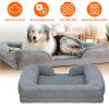Pet Dog Bed Soft Warm Plush Nest Sofa Non-Slip Bed Cushion Mat Removable Washable Cover Waterproof Lining For Small Medium Dog