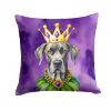 Great Dane Throw Pillow Machine Washable, Indoor Outdoor Decorative Pillow for Couch, Bed or Patio, 18Hx18W - Mardi Gras