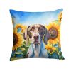 Pointer Throw Pillow Machine Washable, Indoor Outdoor Decorative Pillow for Couch, Bed or Patio, 18Hx18W - Sunflowers