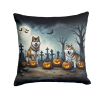 Akita Throw Pillow Machine Washable, Indoor Outdoor Decorative Pillow for Couch, Bed or Patio, 18Hx18W - Spooky Halloween