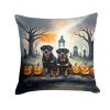 Rottweiler Throw Pillow Machine Washable, Indoor Outdoor Decorative Pillow for Couch, Bed or Patio, 18Hx18W - Spooky Halloween