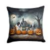 Saint Bernard Throw Pillow Machine Washable, Indoor Outdoor Decorative Pillow for Couch, Bed or Patio, 18Hx18W - Spooky Halloween