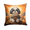 Shih Tzu Throw Pillow Machine Washable, Indoor Outdoor Decorative Pillow for Couch, Bed or Patio, 18Hx18W - Fall
