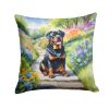 Rottweiler Throw Pillow Machine Washable, Indoor Outdoor Decorative Pillow for Couch, Bed or Patio, 18Hx18W - Spring Path