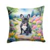 French Bulldog Throw Pillow Machine Washable, Indoor Outdoor Decorative Pillow for Couch, Bed or Patio, 18Hx18W - Spring Path