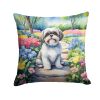 Shih Tzu Throw Pillow Machine Washable, Indoor Outdoor Decorative Pillow for Couch, Bed or Patio, 18Hx18W - Spring Path