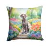 Weimaraner Throw Pillow Machine Washable, Indoor Outdoor Decorative Pillow for Couch, Bed or Patio, 18Hx18W - Spring Path