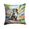 Bernese Mountain Dog Throw Pillow Machine Washable, Indoor Outdoor Decorative Pillow for Couch, Bed or Patio, 18Hx18W - Spring Path