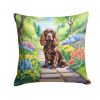 Cocker Spaniel Throw Pillow Machine Washable, Indoor Outdoor Decorative Pillow for Couch, Bed or Patio, 18Hx18W - Spring Path