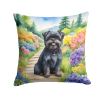 Affenpinscher Throw Pillow Machine Washable, Indoor Outdoor Decorative Pillow for Couch, Bed or Patio, 18Hx18W - Spring Garden
