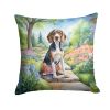 American English Coonhound Throw Pillow Machine Washable, Indoor Outdoor Decorative Pillow for Couch, Bed or Patio, 18Hx18W - Spring Garden