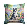 Border Collie Throw Pillow Machine Washable, Indoor Outdoor Decorative Pillow for Couch, Bed or Patio, 18Hx18W - Spring Path
