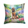 Bloodhound Throw Pillow Machine Washable, Indoor Outdoor Decorative Pillow for Couch, Bed or Patio, 18Hx18W - Spring Path