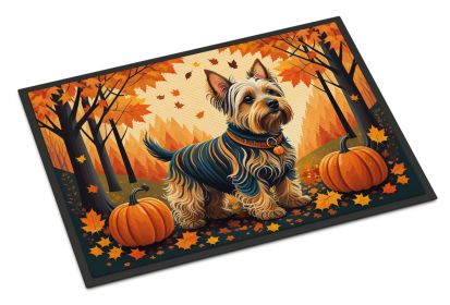 Silky Terrier Doormat 18H X 27W - Fall Indoor Outdoor Rugs for Entryway, Non Slip