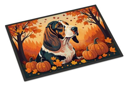 Basset Hound Doormat 18H X 27W - Fall Front Door Mat Indoor Outdoor Rugs for Entryway, Non Slip Washable