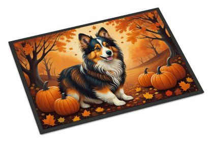 Sheltie Doormat 18H X 27W - Fall Front Door Mat Indoor Outdoor Rug for Entryway, Non Slip Washable