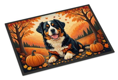 Bernese Mountain Dog Doormat 18H X 27W - Fall Front Door Mat Indoor Outdoor Rugs for Entryway, Non Slip Washable