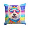 Westie Throw Pillow Machine Washable, Indoor Outdoor Decorative Pillow for Couch, Bed or Patio, 18Hx18W - Hippie Dawg