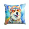 Alaskan Malamute Throw Pillow Machine Washable, Indoor Outdoor Decorative Pillow for Couch, Bed or Patio, 18Hx18W - Hippie Dawg
