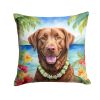 Chesapeake Bay Retriever Throw Pillow Machine Washable, Indoor Outdoor Decorative Pillow for Couch, Bed or Patio, 18Hx18W - Luau