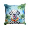 Dalmatian Throw Pillow Machine Washable, Indoor Outdoor Decorative Pillow for Couch, Bed or Patio, 18Hx18W - Luau