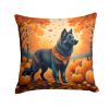 Belgian Sheepdog Throw Pillow Machine Washable, Indoor Outdoor Decorative Pillow for Couch, Bed or Patio, 18Hx18W - Fall